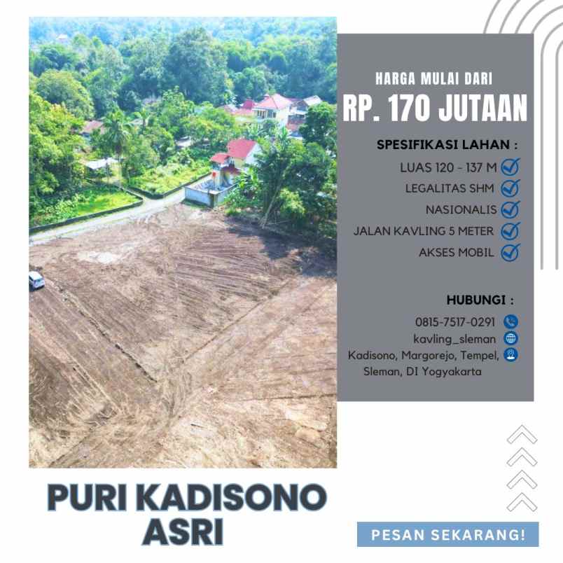 dijual tanah kadisono margorejo tempel