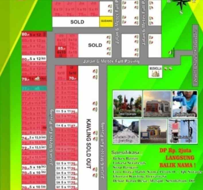 dijual tanah kavling strategis di pranti gresik