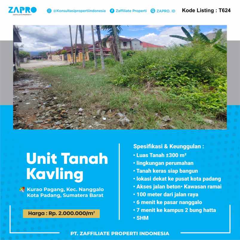 dijual tanah kurao pagang kec nanggalo