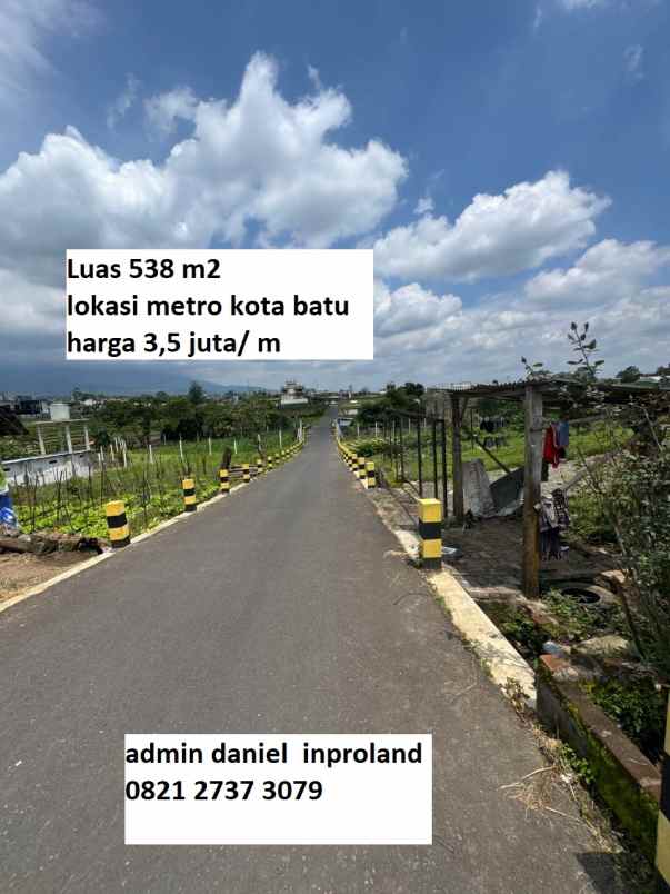 dijual tanah lokasi metro kota batu view cantik