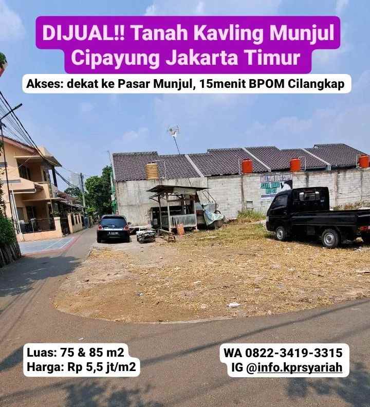 dijual tanah munjul cipayung