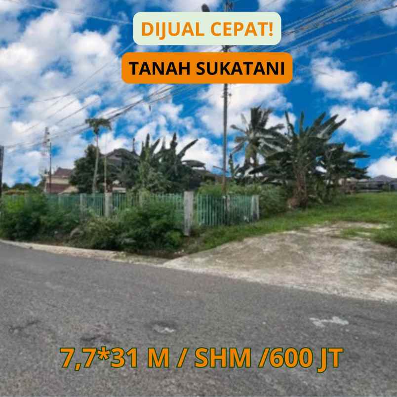 dijual tanah pinggir jalan sukatani