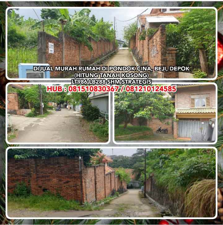 dijual tanah pondok cina beji depok