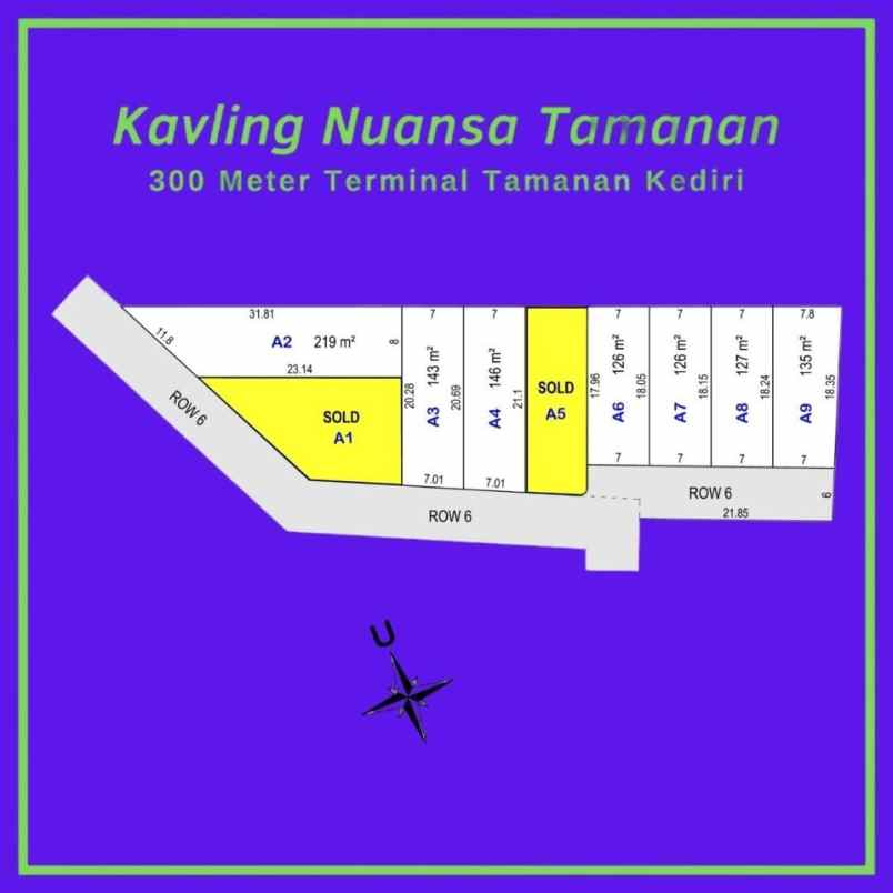 dijual tanah tamanan kec mojoroto kota