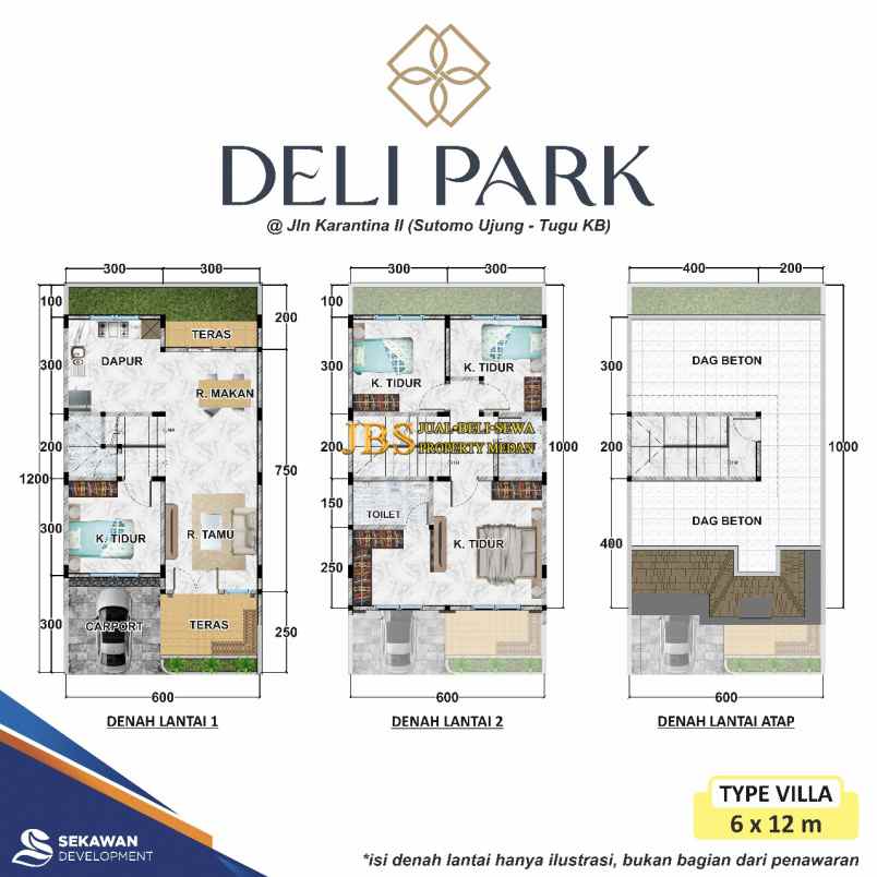 dijual villa deli park private