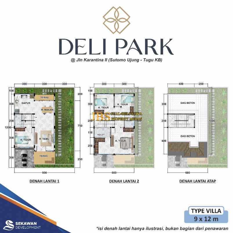 dijual villa deli park private