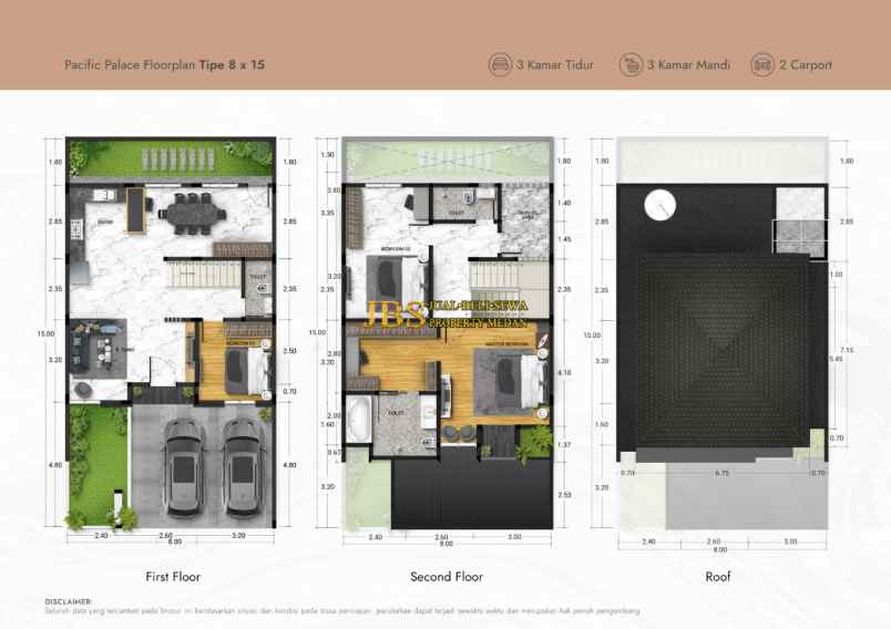 dijual villa pacific palace jalan besar