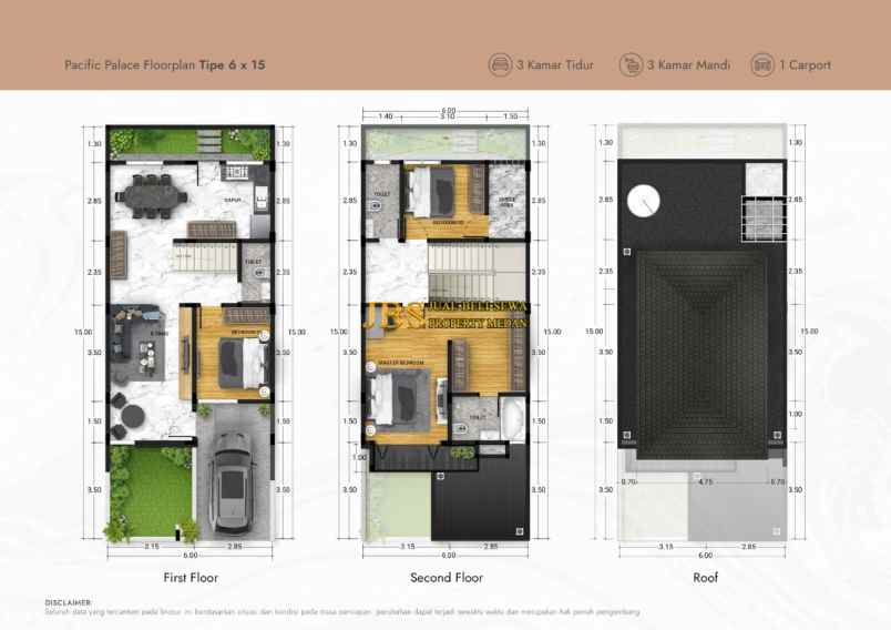 dijual villa pacific palace jalan besar