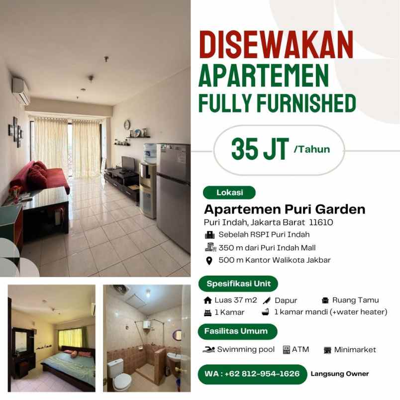 disewakan apartemen jl kembangan raya no rt 01