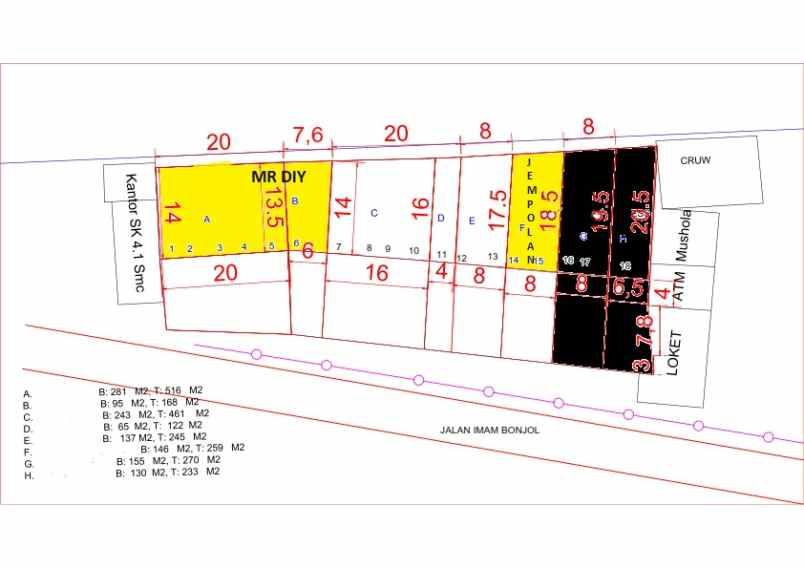 disewakan ruko gudang kantor jl raya imam bonjol