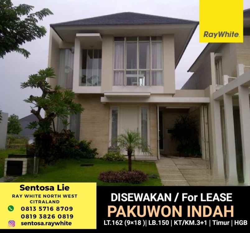 disewakan rumah jalan pakuwon indah