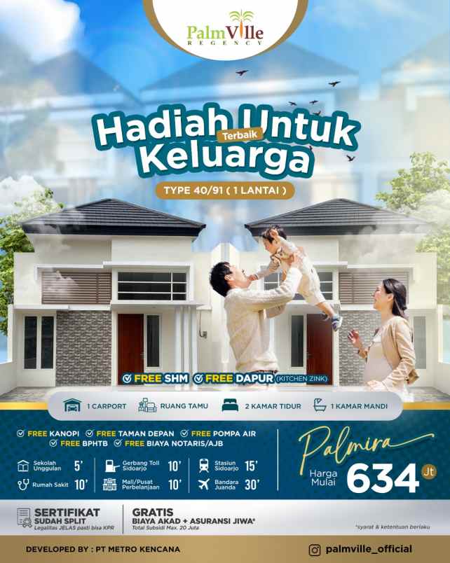 huian nyaman dan asri di palm ville regency buduran