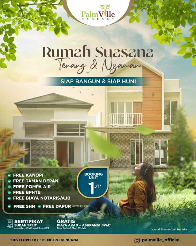 huian nyaman dan asri di palm ville regency buduran