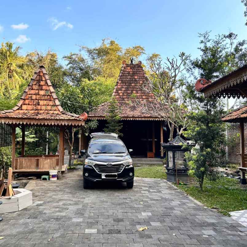 investasi rumah joglo di jogja view sungai dan sawah