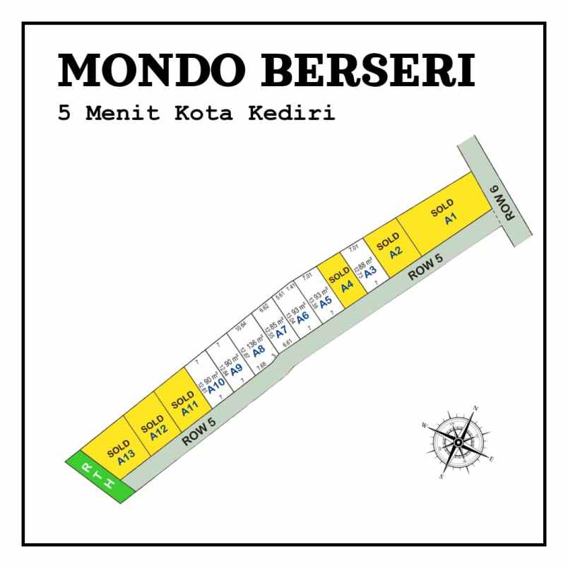 jual tanah mojo kediri siap bangun shm akses mobil