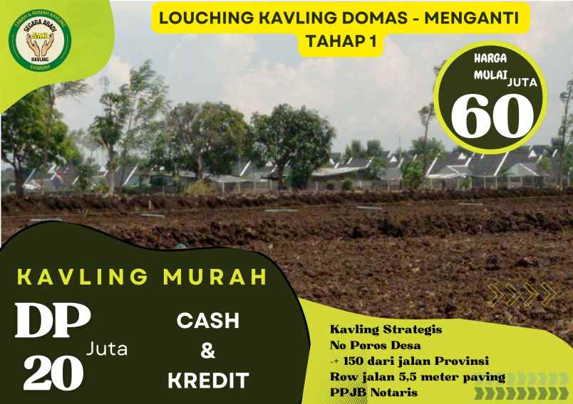 kavling domas dp 20 juta