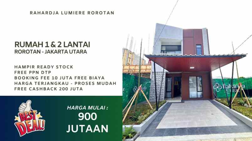 perumahan rahardja lumiere rorotan ready stock ppn dtp