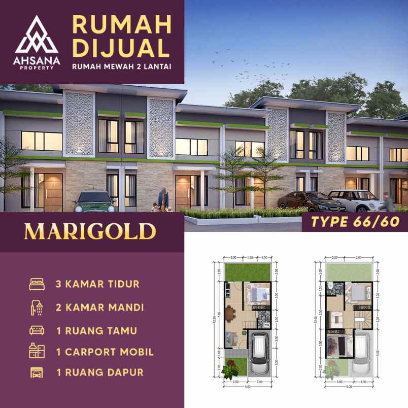 perumahan townhouse 2 lantai konsep minimalis