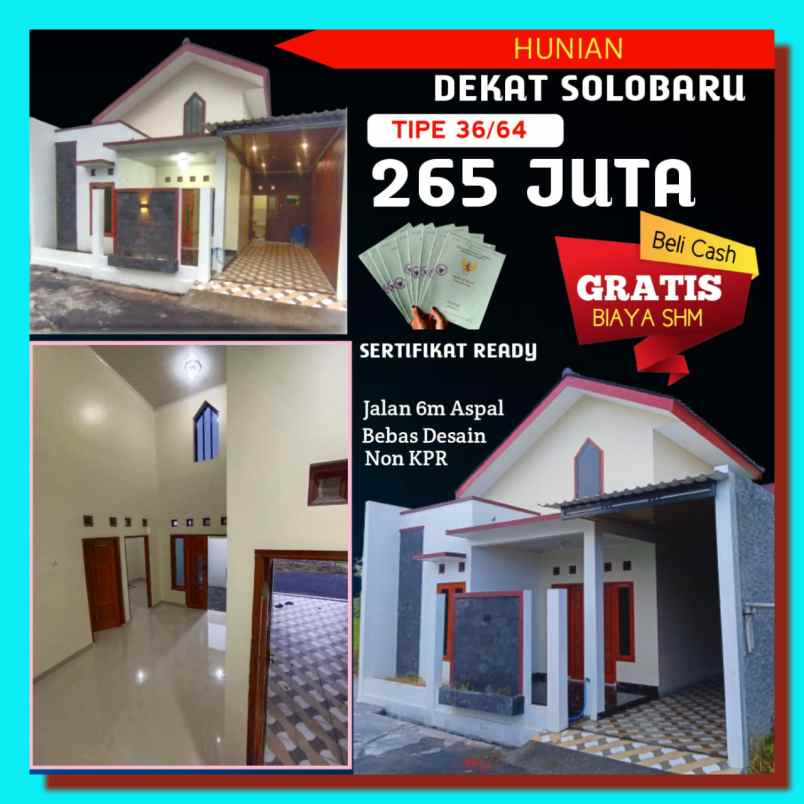 promo rumah menuran baki sukoharjo