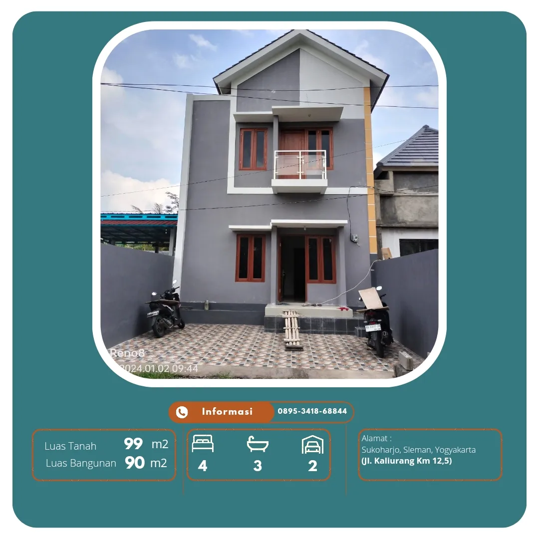 rumah 2 lantai di jl kaliurang km 12 5 sleman