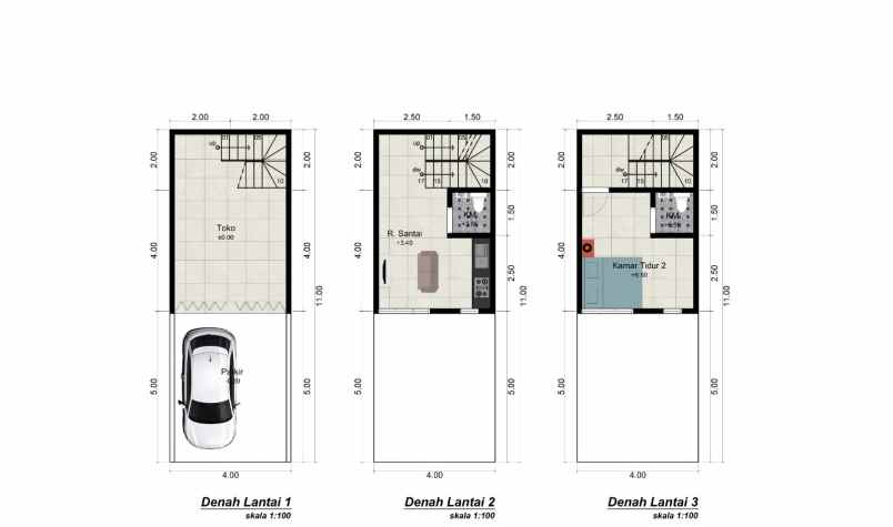 rumah 2 lantai di radar auri depok samping jalan raya