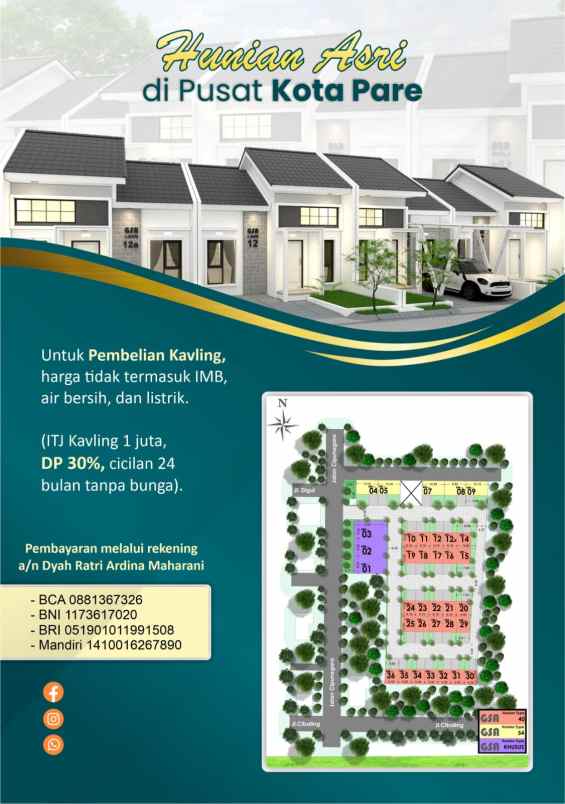 rumah bagus dan murah design modern lokasi di pare