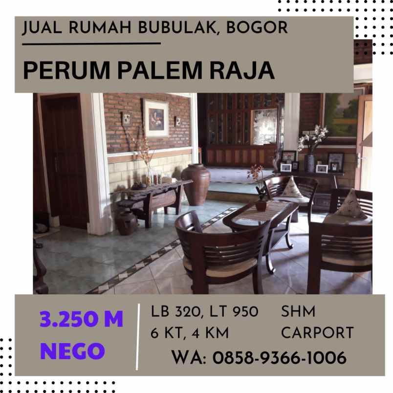 rumah bogor bubulak cakep nyaman luas rasa villa