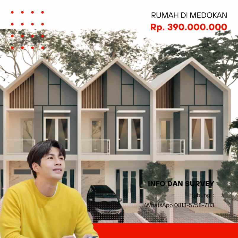 rumah di medokan rp 390 000 000