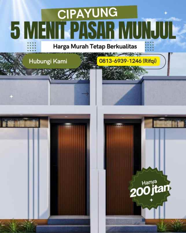 rumah minimalis munjul cipayung shm