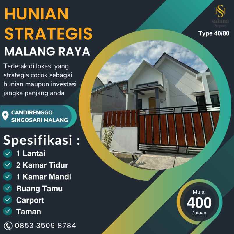 rumah modern 1 lantai di singosari