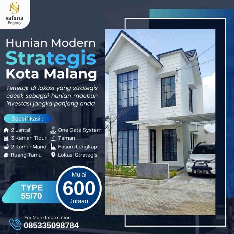 rumah modern 600 juta an dekat rs soepraon