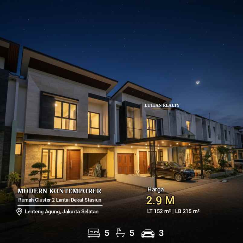 rumah modern kontemporer lenteng agung dalam cluster