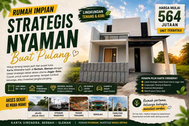 rumah modern lt 85 m bonus free kanopi unit terbatas