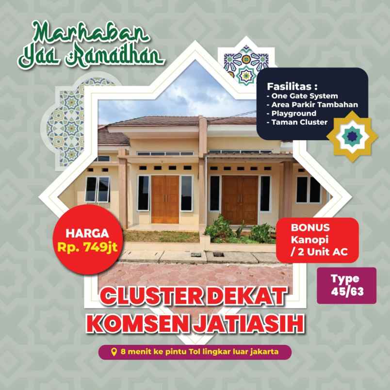 rumah muslim dijual di komsen jatiasih bekasi