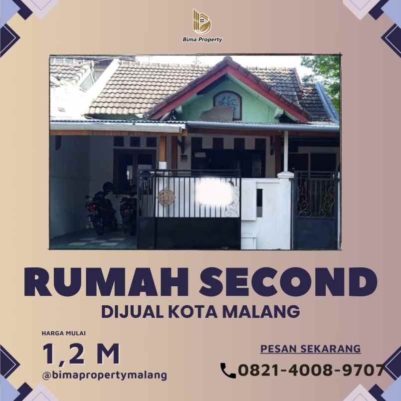 rumah second shm mewah minimalis di kota malang