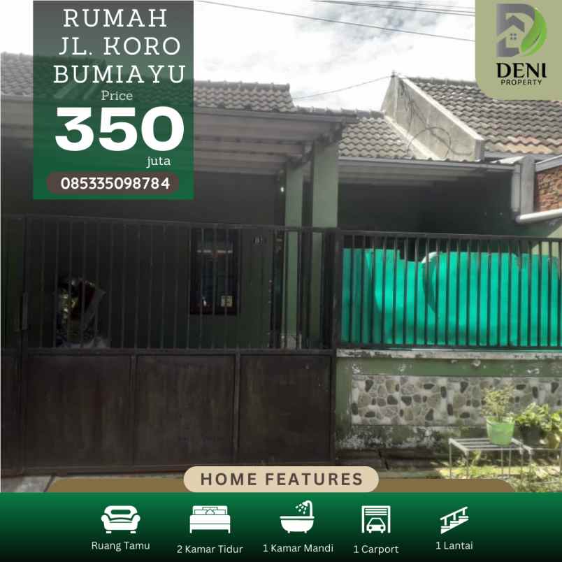 rumah siap huni di perumahan bumiayu kota malang