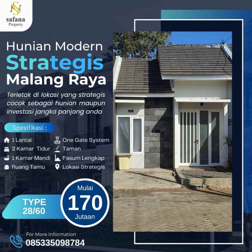 rumah subsidi 1 lantai dekat sd model malang