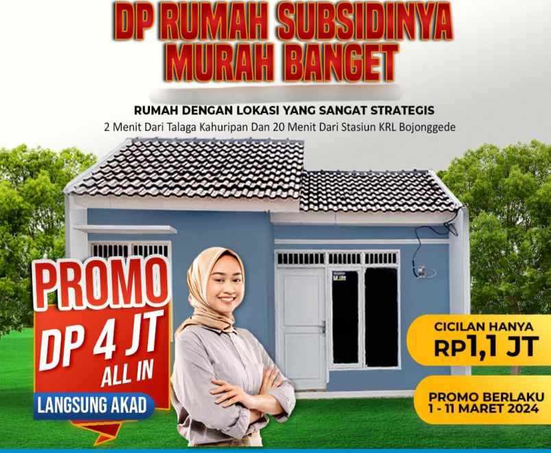 rumah subsidi kemang promo dp 4 juta