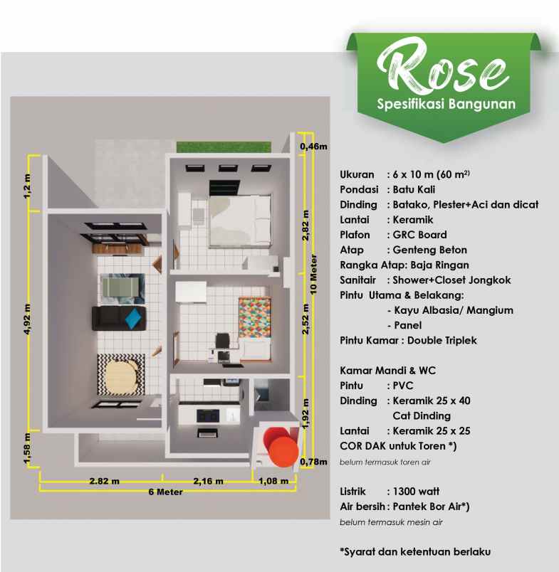 rumah subsidi siap huni cicilan 1jt sudah shm