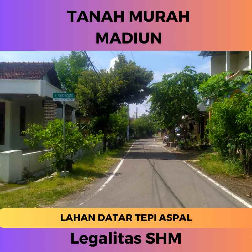 tanah dijual di madiun lahan datar tepi aspal