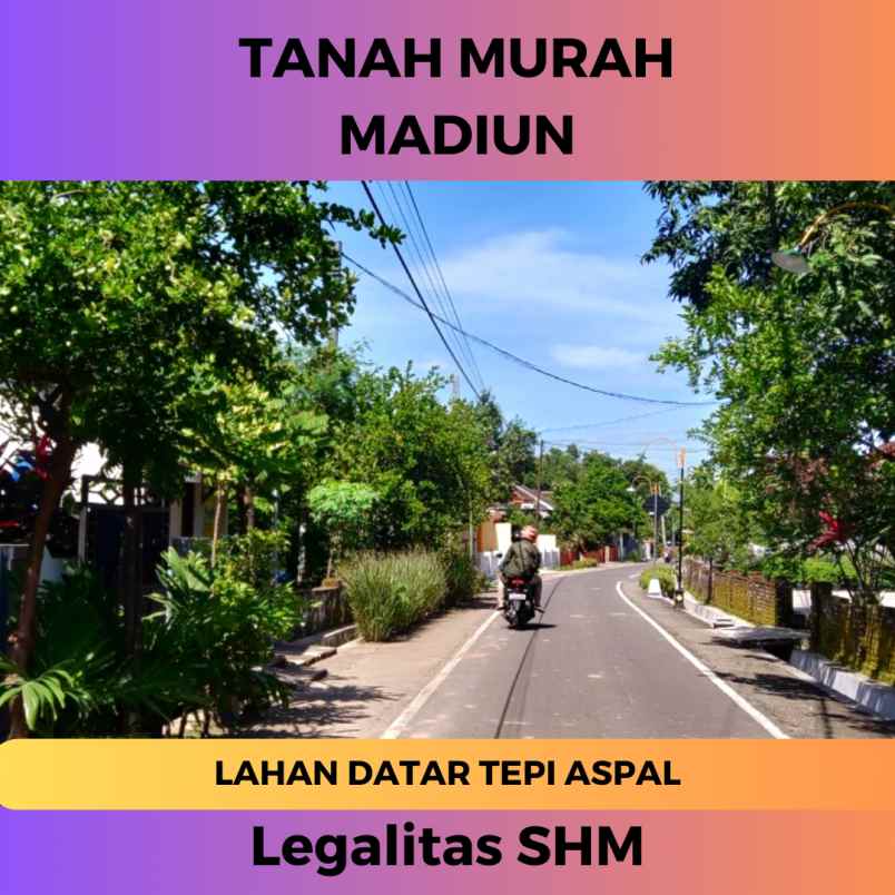 tanah dijual di madiun lahan datar tepi aspal