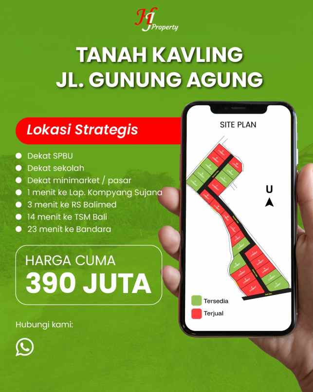 tanah dijual jl gunung agung denpasar bali