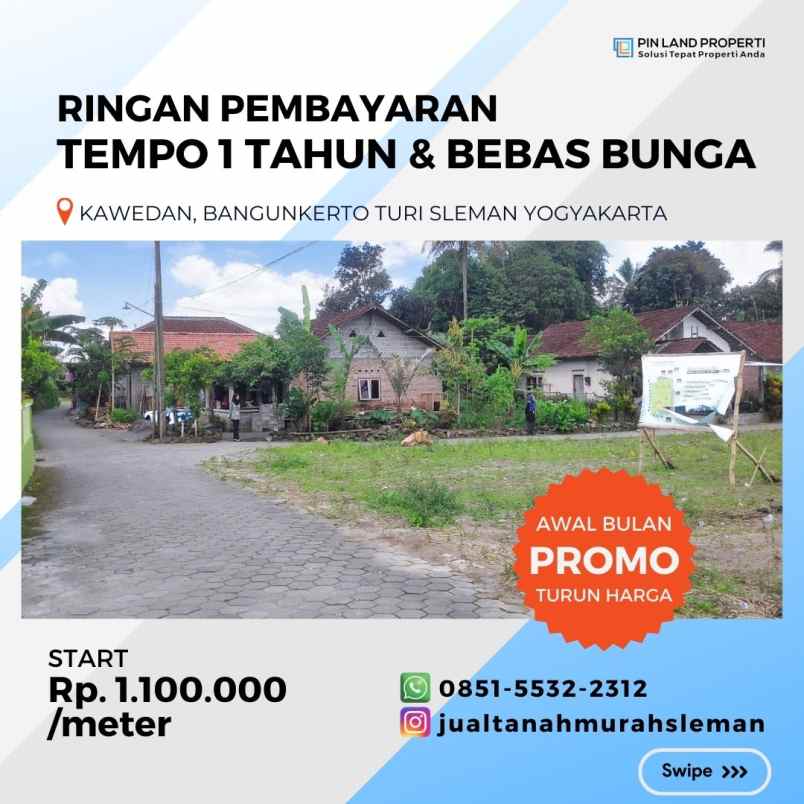 tanah murah hanya 1 1 jt meter dekat rsud sleman