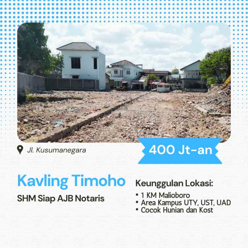 700 meter balaikota jogja cocok untuk hunian