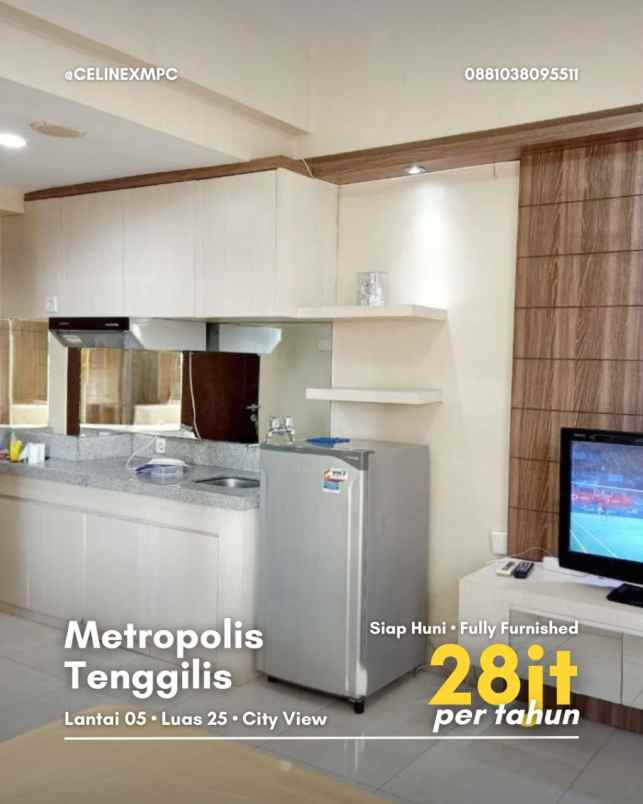 apartment metropolis siap huni fully furnished