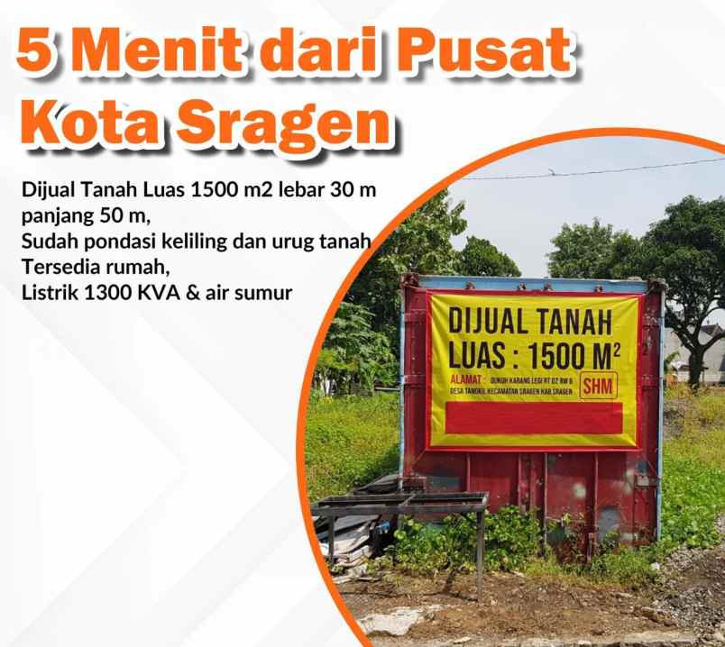 dijual cepat tanah murah di tangkil sragen