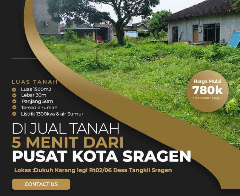 dijual cepat tanah murah di tangkil sragen