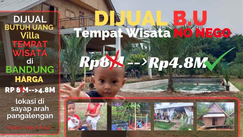 dijual cepat tempat wisata cakep buat hotel di bandung