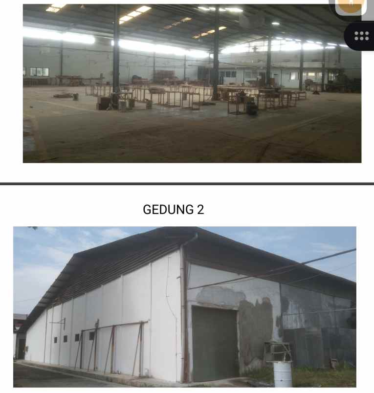 dijual gudang ex pabrik furniture pantura tegal