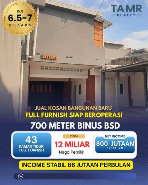 dijual kost bsd